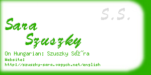 sara szuszky business card